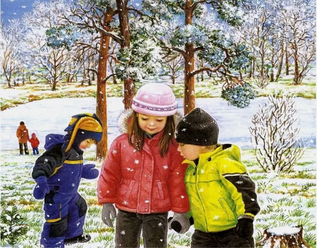 Развлечения весной для детей. Зимний пейзаж для детей. Дети на прогулке весной. Весенние детские забавы. Осень снег дети.