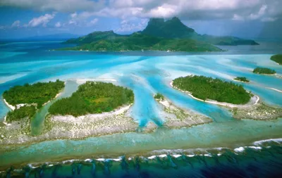 вид с воздуха на тропический остров Бора Бора Фон Обои Изображение для  бесплатной загрузки - Pngtree