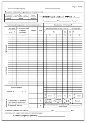 Отчет о переработке продукции (Форма №СП-28)