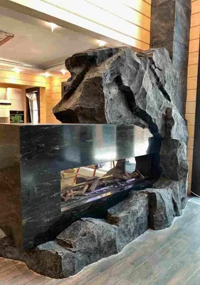Необычная отделка интерьера камнем из архитектурного бетона