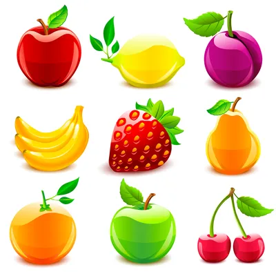 Фрукты, ягоды, овощи - детские картинки для оформления. | Началочка
