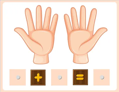 Математическая игра для детей \"Будем пальчики считать!\"