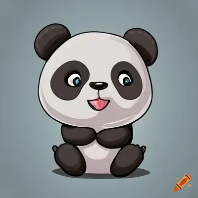 Cartoon art of a fluffy panda bear on Craiyon