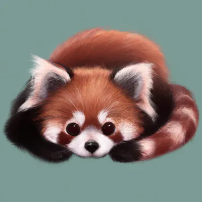 adorable red panda, chibi, fluffy, digital art | OpenArt