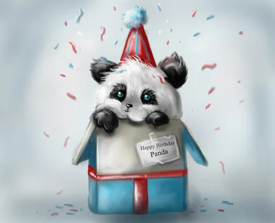 День рождения панда ручной рисования, Графика - Envato Elements