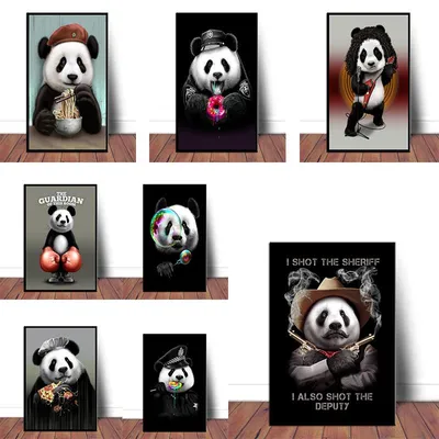 Panda Sitting On The Ground In The Forest, 3d Illustration Фотография,  картинки, изображения и сток-фотография без роялти. Image 200766047