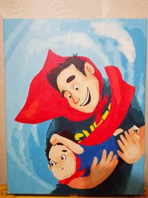 Интерьерный дизайнерский постер \"Мой папа — супергерой\" (размер А3) |  купить, цена, отзывы