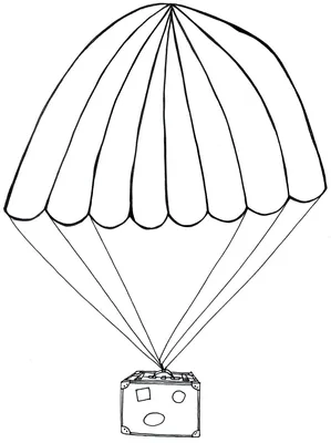 Девочка парашютист — раскраска для детей. Распечатать бесплатно.