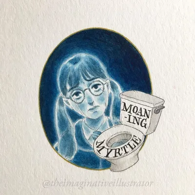 Melody Howe on Instagram: “Day 2: Moaning Myrtle 🚽 #harrypotter  #31daysofharrypotter #a… | Harry potter painting, Harry potter drawings, Harry  potter illustrations