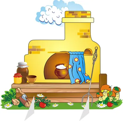 Russian oven cartoon Stock Illustration by ©Efengai #105551074