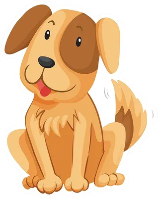 Dog is sitting, smiling and looking Stock Illustration by ©illustrator_hft  #130599036