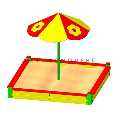 Артикул 2113 Песочница с Грибком купить в Барнауле, Алтайском крае -  Песочницы для детской площадки