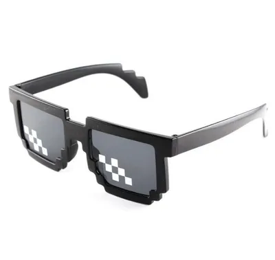 Пиксельные очки с белыми дужками в магазине Maskbro