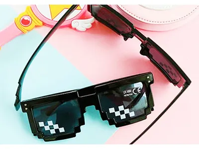 Пиксельные очки 8 bit от солнца, серые купить дешево в интернет-магазине  MyGiftShop