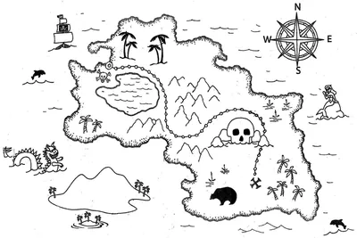 старая пиратская карта сокровищ на белом фоне Иллюстрация штока -  иллюстрации насчитывающей исследуйте, поиски: 230426615