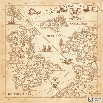 Нажмите, для просмотра в полном размере... | Пиратские карты, Карта сокровищ,  Декорации