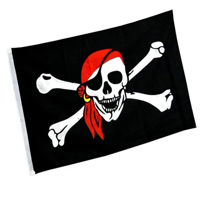Наклейка на авто Пиратский флаг. Череп, кости. Версия 4 « Наклейки на авто