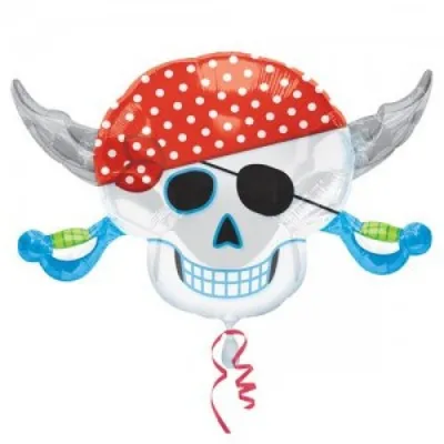 Пиратский череп со скрещенными саблями - нашивка на термо основе купить