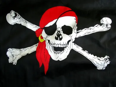 Обои на рабочий стол Пиратский флаг с черепом и саблями, обои для рабочего  стола, скачать обои, обои бесплатно