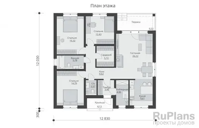 Проекты одноэтажных частных домов