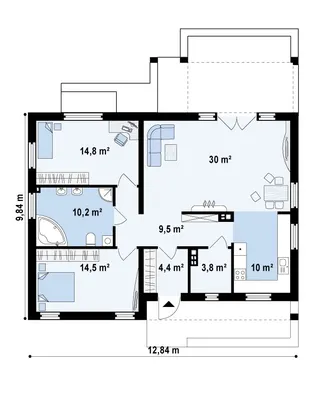 Проекты одноэтажных домов и коттеджей | Каталог 1 этажных домов - планы,  эскизы, фото