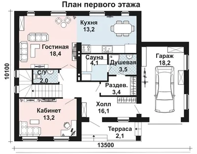 Проект дома AS-2232 из газобетона с мансардой и гаражом