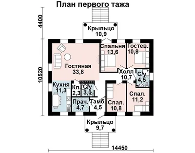 Проект дома 40 м2: фото, чертежи каркасного дома 40 м2, цены в Украине -  АРТМЕТАЛЛ