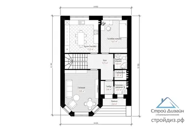 Проект двухэтажного жилого дома 07-06 🏠 | СтройДизайн