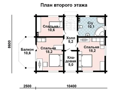 Проект: Двухэтажный дом из бруса 10х10м. 182 м2 – цена, характеристики,  комплектация