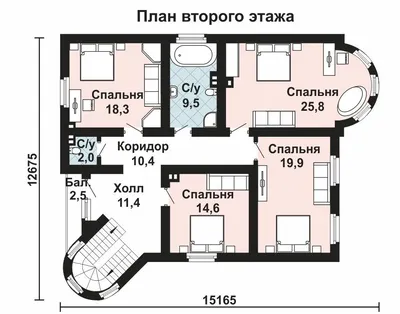 Проект 2-х этажного дома AS-2107 из газобетона с панорамными окнами и  террасой