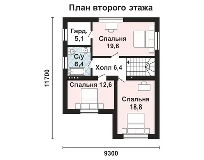 G117 Проект двухэтажного дома, с кабинетом на 1 эт и с террасой со стороны  входа: цена | Купить готовый проект с фото и планировкой