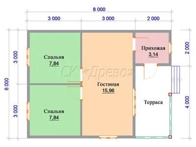 Двухэтажный дачный дом с угловой террасой проект