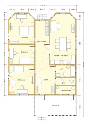 Планировка дома 10 на 12 одноэтажный фото