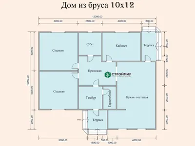 Готовый проект дома 10 на 10 с тремя спальнями. | Архитектурное бюро  \"Беларх\" - Авторские проекты планы домов и коттеджей