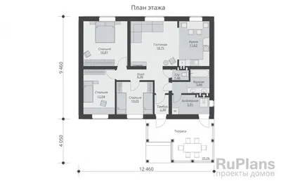 АРМАВИР 97 м2 - проект одноэтажного дома 10х12 с 3 спальнями