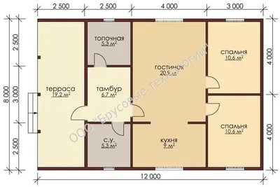 Проект одноэтажного дома 120 кв.м с террасой и барбекю. S-201