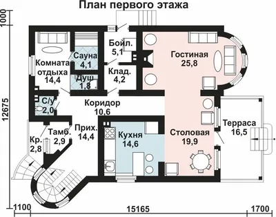 Проект дома 20-40 площадь 133.2 м2 из пеноблоков, газоблоков, двухэтажный с  полноценным вторым этажом, с четырьмя спальнями : цена, каталог, фото,  планировки, строительство