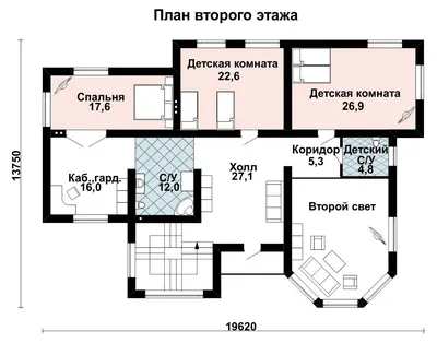 Проект двухэтажного дома на 4 спальни с гаражом - 2 | Курск | Архитектурное  бюро «Домой»