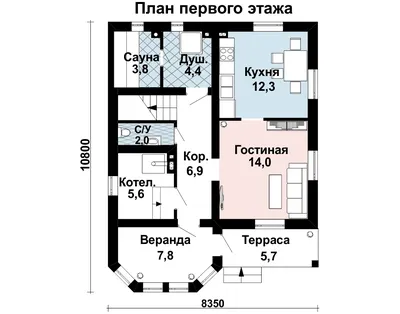 Проект дома с мансардой 10 на 13 Е-140 из пеноблоков по низкой цене с фото,  планировками и чертежами