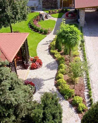 Планировка двора частного дома | Смотреть 48 идеи на фото бесплатно