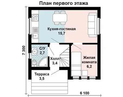 Проект двухэтажного каркасного дома AS-2302-2