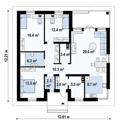 Самые удобные планировки одноэтажных домов Z500