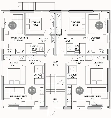 СКИФ 59 м2 - проект одноэтажного трехкомнатного дома 8 на 10 метров