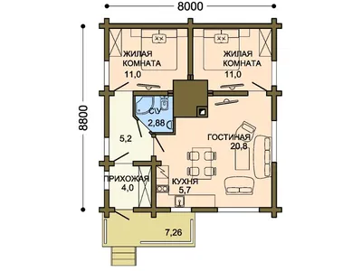 Проекты домов 70 м² в два этажа - Двухэтажные дома 70 кв м