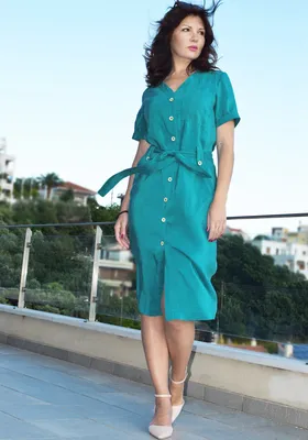 Платье в стиле сафари цвет: хаки/оливковый, артикул: 1804020737 – купить в  интернет-магазине sela