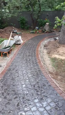 Укладка тротуарной плитки на даче | Пикабу