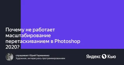 Почему не работает масштабирование перетаскиванием в Photoshop 2020?» —  Яндекс Кью