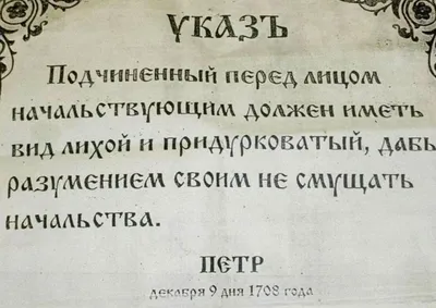 Нервная система не нарушена на работе придерживаюсь указа Петра от 09121709 Подчиненный  перед лицом начальствующим должен иметь вид лихой и придурковаты й дабы  разумением своим не смущать начальство - выпуск №657883