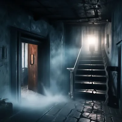 страшный подвал в забытых зданиях Стоковое Фото - изображение насчитывающей  монохромный, черный: 229102994