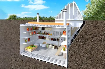 Строительство погреба в загородном доме, хранение продуктов и безопасность.  Купить проект дома с погребом